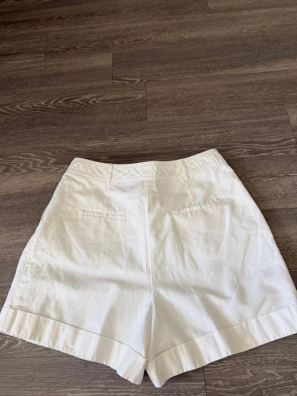 Boden White High-Waist Linen Blend Shorts